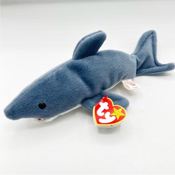 Ty Beanie Baby Crunch The Shark PVC pellets. - Picture 1 of 16